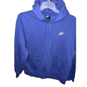 NIKE Royal Blue Hoodie Sweatshirt Pullover Pocket Logo Size L